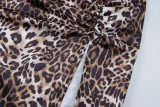 EVE Leopard Print Single Shoulder Two Piece Skirt Set BLG-S3B14925A
