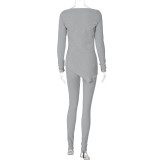 EVE Long Sleeve Irregular Tops And Pants 2 Piece Set BLG-S3B15039W