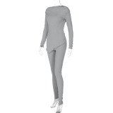 EVE Long Sleeve Irregular Tops And Pants 2 Piece Set BLG-S3B15039W