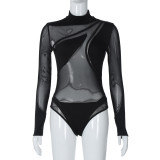 EVE Mesh Patchwork See Through Bodysuit BLG-P3C15114K