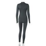 EVE Solid Color Zipper Slim Jumpsuit BLG-P3B14952A