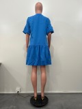 EVE Solid Color Flare Sleeve Midi Dress OD-8584