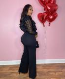 EVE See Through Lace Wide Leg Jumpsuit NY-10682