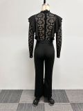 EVE See Through Lace Wide Leg Jumpsuit NY-10682