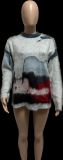 EVE Fashion Casual Print Sweater QYXZ-9163