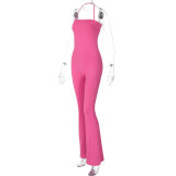 EVE Fashion Sexy halter Solid Color Jumpsuit BLG-P3C15256K