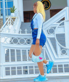 EVE Irregular One-Shoulder Denim Romper GAKF-A31002