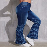 EVE Fashion High Waisted Printed Casual Jeans GAKF-A40107