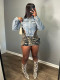 EVE Irregular Side Cutout Short Denim Top CH-88006