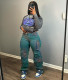 EVE Tie-Dye High Waisted Straight Leg Jeans GAKF-A31217