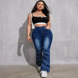 EVE Fashion High Waisted Printed Casual Jeans GAKF-A40107