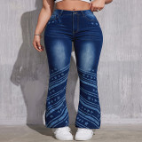 EVE Fashion High Waisted Printed Casual Jeans GAKF-A40107