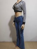 EVE Fashion Drawstring High Waist Jeans GAKF-A30906