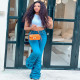 EVE Fashion Denim Pleated Micro Flare Jeans GAKF-A30821