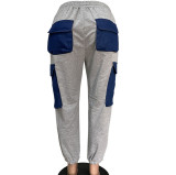 EVE Fashion Color Block Patchwork Loose Pants GAKF-A8132