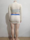 EVE Patchwork Hollow Out Mesh Two-Piece Skirts Set GAKF-A30817
