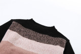 EVE Color Block Long Sleeve Knit 2 Piece Pants Set XEF-39996