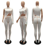 EVE Trendy One Sleeve Two Piece Pants Set MAE-2058