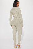 EVE Fashion Zipper Hooded Sweater Two Piece Pants Set YD-010
