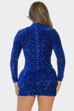 EVE Sequin See-through Mesh Splicing Mini Dress NY-3103