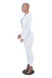 EVE Long Sleeve Zipper Solid Tight Jumpsuit HNIF-3112