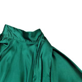 EVE High Neck Loose Robe Satin Maxi Dress MUE-8039