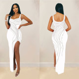 EVE Sexy Sleeveless Hot Drill Split Maxi Dress BY-6790