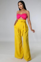 EVE Casual Fashion High Waist Tie Wide Leg Pants LSL-0017