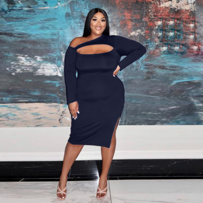 EVE Plus Size Fashion Slit Dress CQF-33222