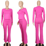 EVE Fashion Solid Color Long Sleeve Two Piece Pants Set YD-012-D2