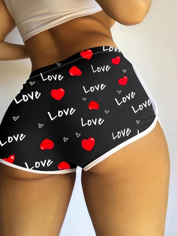 EVE Valentine's Day Love Letter Print Shorts SH-390995