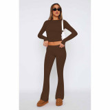 EVE Fashion Solid Color Long Sleeve Two Piece Pants Set YD-012-D2