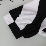 EVE Plus Size Fashion Slash Shoulder Striped Shirt Dress GHF-153