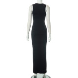 EVE Sexy Sleeveless Print Slim Midi Dress GDSF-C23DS049