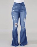 EVE Fashion Holes High Waist Flare Jeans GXJF-Amy32-8008xtt1688