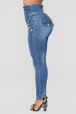 EVE Fashion High Waist Multi-buttons Jean GXJF-Amy38-8097mm3063