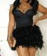 EVE Sexy Sling Bodysuit And Chicken Feather Skirt 2 Piece Set GRNH-RNH28371