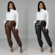 EVE Fashion Loose PU Leather Pant GRNH-RNH28231
