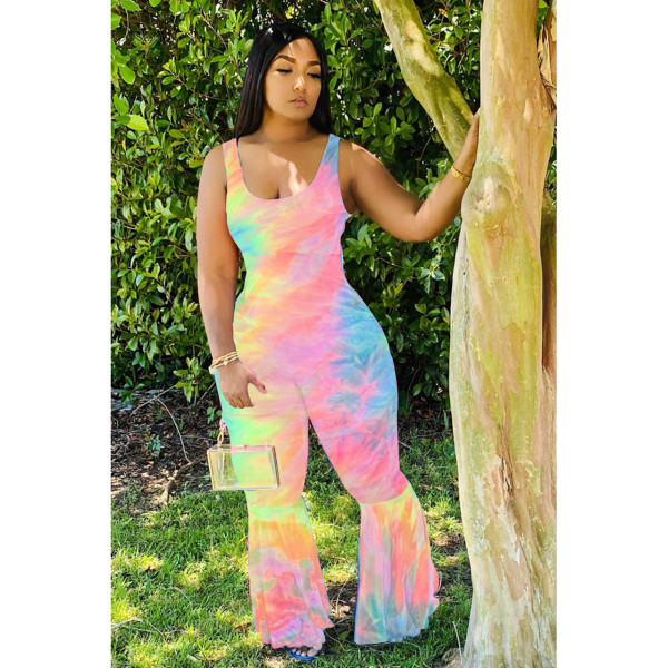 EVE Gradient Tank Flare Jumpsuit ME-546