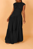 EVE Solid Color Sleeveless Wrinkled Loose Maxi Dress BGN-301