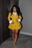 EVE Casual Long Sleeve Suit Pleated Skirt 2 Piece Set AIL-263