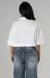 EVE Solid Color 3/4 Sleeve Short Shirt XHXF-962