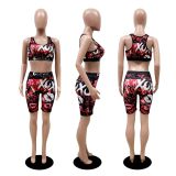 EVE Casual Print Tank Top And Shorts Two Piece Set DDF-8036