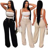 EVE Casual Wrap Chest Sling Jumpsuit Two Piece Set YS-2401