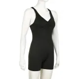 EVE Ruched V-neck cross strap Sport Romper GLRF-LR12186