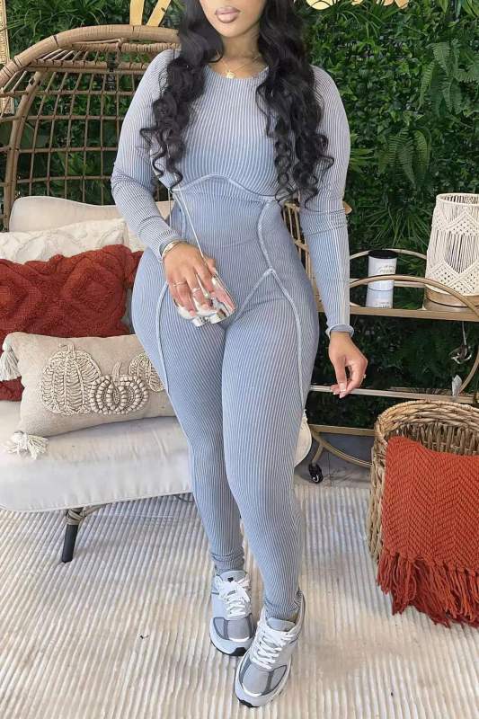 EVE Fashion Long Sleeve O Neck Jumpsuit GBGF-55009