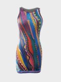 EVE Sleeveless Print Mini Dress GBGF-23005