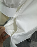 EVE Solid Lantern Sleeve Irregular Shirt Dress NY-10738