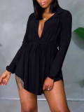 EVE Solid Color Tie Up Cardigan Two Piece Shorts Set ANDF-0406