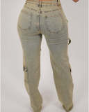 EVE Vintage Low Rise Zipper Jeans CM-8708